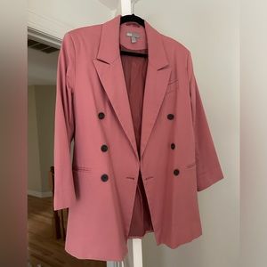 Pink Oversized Double Breasted Blazer